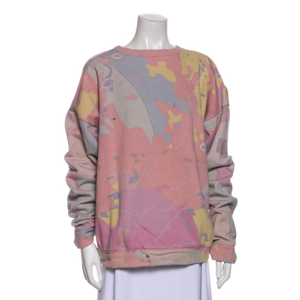 The Elder Statesman Printed Crew Sweatshirt XXL
